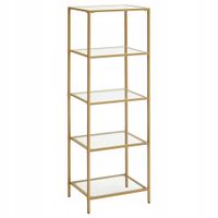 Regał metalowy z półkami GLAMOUR uniwersalny ZŁOTA 124,5 cm na książki