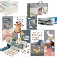 MATA EDUKACYJNA PIANKOWA DWUSTRONNA SKŁADANA 200x150 XL DLA DZIECI