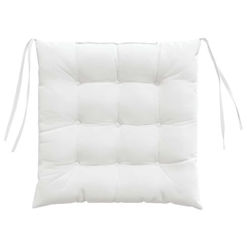 Poduszki na siedziska 2 pcs Biały 40 x 40 x 6 cm tkanina na Arena.pl