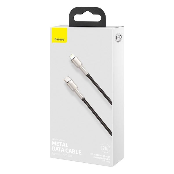 kabel usb-c do lightning baseus cafule, pd, 20w, 1m (czarny) zdjęcie 8