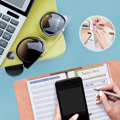 Segregator Budżetowy A6 Skóra PU Różowy z 12 Kopertami i Etykietami na Arena.pl