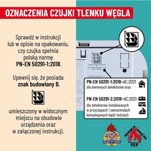 Czujnik czadu Tlenku węgla Detektor CO Bezprzewodowy bateryjny cert. na Arena.pl