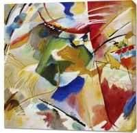 Obraz 90x90cm Painting with Green Center, Wassily Kandinsky