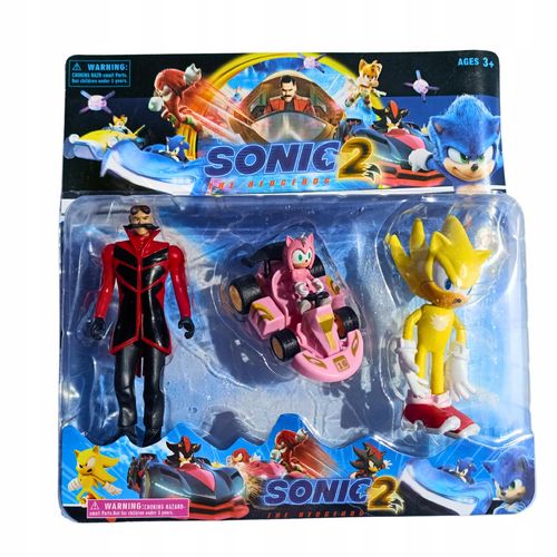 SONIC THE HEDGEHOG 3 SZTUKI FIGURKI AKCJI duże 12 CM z autkiem na Arena.pl