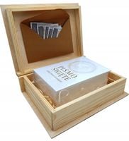 PREZENT NA PIERWSZĄ KOMUNIĘ PISMO ŚWIĘTE BIBLIA W DREWNIANYM ETUI Z GRAWER