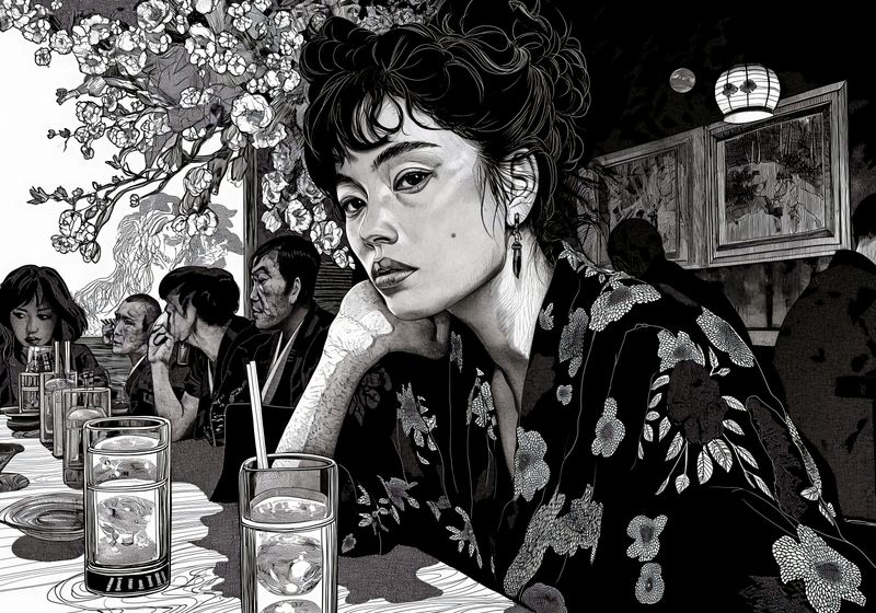 Plakat 100x70cm Czarne Kimono zdjęcie 1