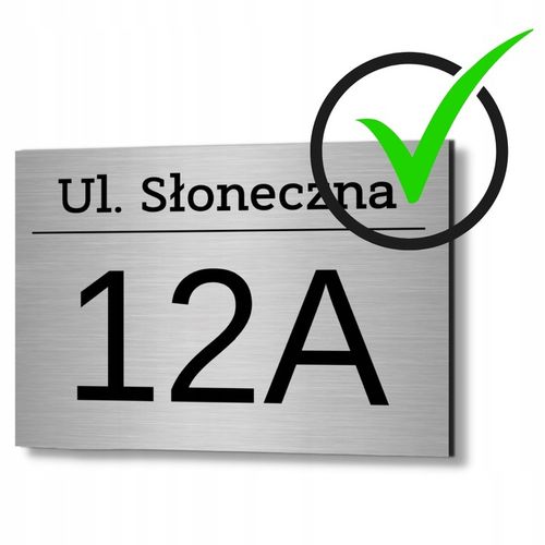 TABLICZKA TABLICA ADRESOWA NUMER DOMU ALUMINIOWA NAZWA NR ULICY ADRES 30X20 na Arena.pl