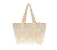 Laura Biaggi - modna torebka shopper nylonowa pikowana beżowy 0400-024