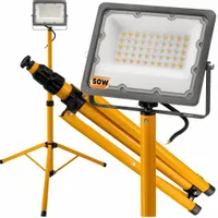 Halogen LED Naświetlacz Reflektor 50W IP65 PREMIUM + Statyw Budowlany 140cm