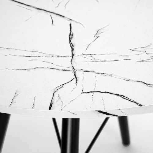Stolik okrągły PARIS BLACK DTW 80 cm marmur biały na Arena.pl