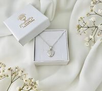 Srebrny łańcuszek pancerka 45 cm i medalik Matka Boska Komunijny na Chrzest