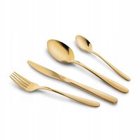 Komplet 24el ZŁOTE SZTUĆCE ZESTAW sztućców 6 osób STAL NIERDZEWNA Leros