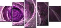 70CM 150CM OBRAZ 5 ELEM FIOLETOWA RÓŻA ŚCIENNY