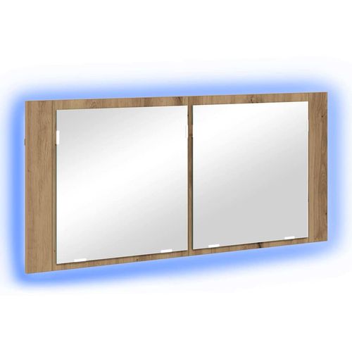 Lustro LED w szafce z półką dąb artisan 100 x 12 x 45 cm na Arena.pl