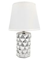 Srebrna lampa lampka nocna stołowa z kryształkami glamour