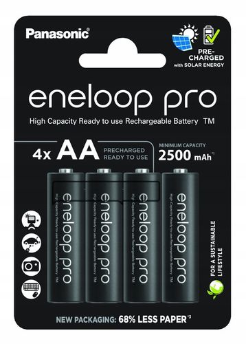 4X AKUMULATORKI PANASONIC ENELOOP PRO R6/AA 4BL 2500 mAh BK-3HCDE/4CP na Arena.pl