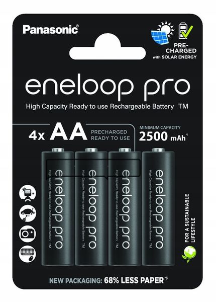 4X AKUMULATORKI PANASONIC ENELOOP PRO R6/AA 4BL 2500 mAh BK-3HCDE/4CP zdjęcie 1