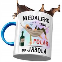 Kubek Błękitny Śmieszny Niedaleko Pada Polak Z Nadrukiem Ze Zdjęciem