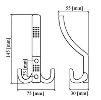 Wieszak meblowy na ubrania potrójny Satyna K