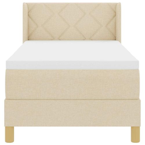 Łóżko sprężynowe z materacem Kremowy 80 x 200 cm tkanina na Arena.pl