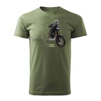 Koszulka motocyklowa z motocyklem na motor Honda Africa Twin CRF1100L męska khaki REGULAR XL