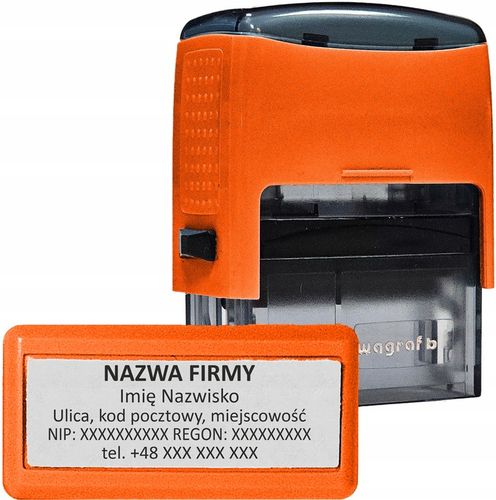 WAGRAF B3 - Pieczątka do 6 wersów - FIRMOWA - 12 kolorów obudowy do wyboru na Arena.pl