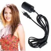 Kabel na żarówkę E27 Sznur z Oprawką CZARNA do powieszenia 350 cm IP20