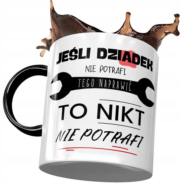 Kubek Czarny Dla Dziadka Dzień Dziadka Na Prezent Z Nadrukiem Ze Zdjęciem zdjęcie 1