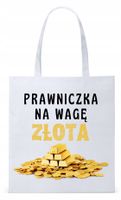 Dla Prawnika Adwokata Torba Eco Biała Shopper Z Nadrukiem Ze Zdjęciem