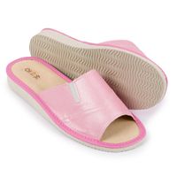 Kapcie Damskie Klapki Skórzane z Gumką Pantofle Domowe Wygodne 41