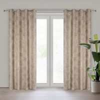 Elegancka zasłona na przelotkach ALETA z tkaniny szenilowej 135X250 beżowa