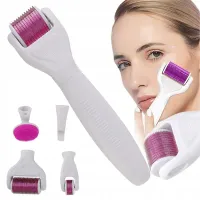 Derma roller 6w1 zestaw do mezoterapii mikroigłowej wałek twarz ciało