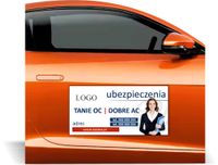 Magnes na samochód reklama magnetyczna 60x30 różne wzory UBEZPIECZENIA