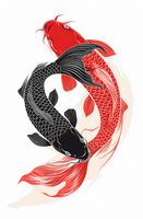 Plakat 53x81cm Yin i Yang Koi