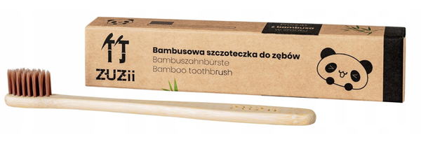 Bambusowa szczoteczka do zębów dla dzieci BRĄZOWA