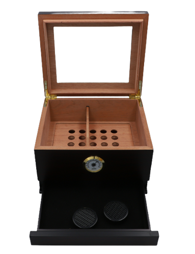 Ciemny Drewniany Humidor Z Higrometrem 26 X 22 X 16 Cm Pudełko Na Cygara na Arena.pl