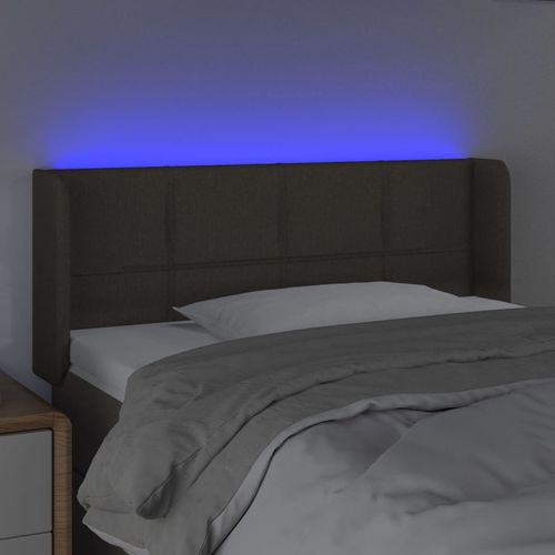 Zagłówek do łóżka z LED, taupe, 83x16x78/88 cm, tkanina na Arena.pl
