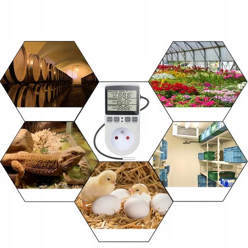 TERMOSTAT ELEKTRONICZNY CYFROWY REGULATOR TEMPERATURY 16A 250V GNIAZDO na Arena.pl