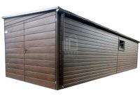 Garaż Blaszany 3x9m Brama Dwuskrzydłowa Drzwi 2x Okno Rynny ID697