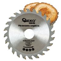 PIŁA TARCZA WIDIOWA DO CIĘCIA DREWNA 115x20 24 ZĘBY TNĄCE GEKO G00100