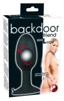 backdoor friend large - silikonowy korkowy model z kulą wewnętrzną, czarny