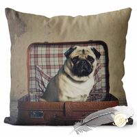 Poszewka 3D bawełna satyna 40x40cm PIES MOPS