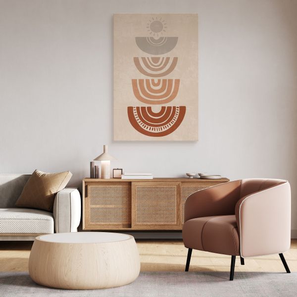 Obraz Na Płótnie Do Salonu Styl Boho Abstrakcja Aztecki Wzór 80cm x 120cm zdjęcie 6