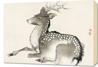 Obraz 70x50cm Elk, Kōno Bairei Japoński Vintage do Salonu