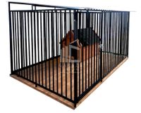 Kojec dla psów 3x2m - Drewniana podłoga - Dach spad w przód ID593