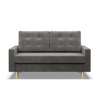 Sofa rozkładana, MILO, velvet, 152x92x92 cm, jasny szary | TYLETEGOTU