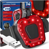 LAMPKA ROWEROWA TYLNA LED CZERWONA LAMPA NA TYŁ ROWERU MOCNA USB 5 TRYBÓW