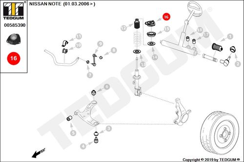 NISSAN NOTE MOCOWANIE AMORT PRZÓD E11 06-13 na Arena.pl