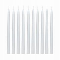 ŚWIECE STOŁOWE STOŻKOWE białe 24 cm 10 szt