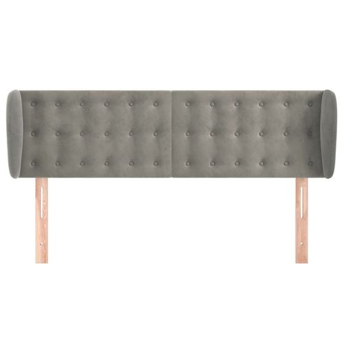 Zagłówek uszak, jasnoszary, 147x23x78/88 cm, aksamitny na Arena.pl